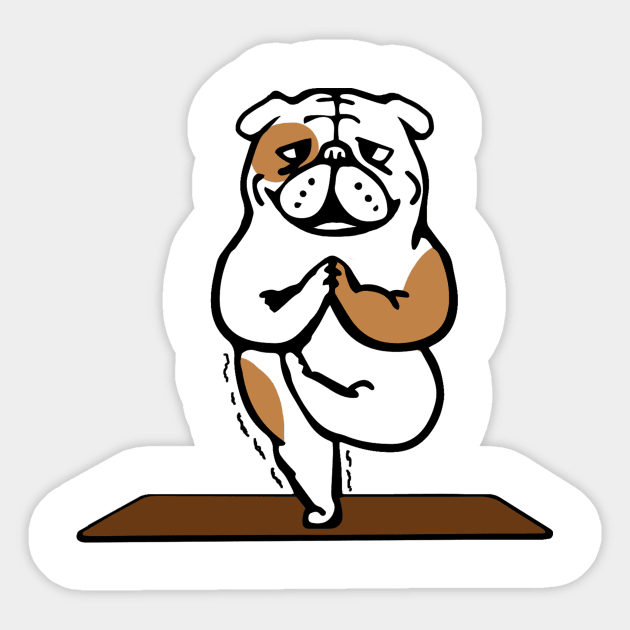 English bulldog yoga Sticker by MasutaroOracle